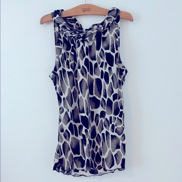 Signature by Larry Levine Black and Gray Sleeveless Blouse - Picture 1 of 8